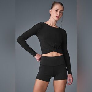 Alo Yoga Cover Long Sleeve Top Black